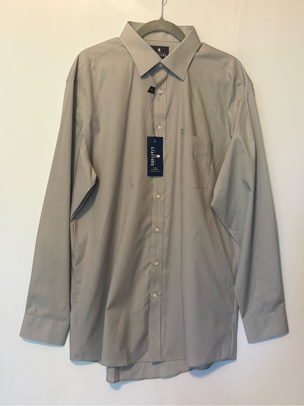 Stafford Men's Long Sleeve Dress Shirt - Light Taupe